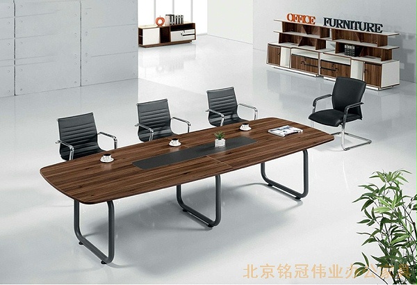 现代钢架板面会议桌10人会议桌