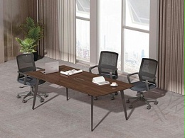 简约现代板式钢架会议桌6-8人中小型会议桌